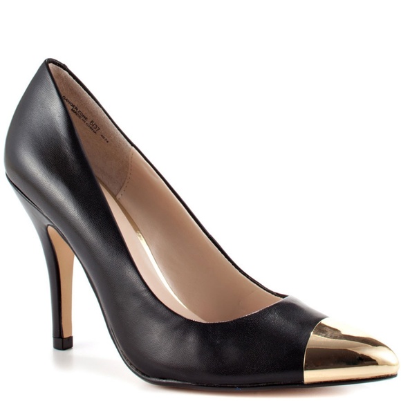 Chinese Laundry Shoes - Chinese Laundry Danger Zone Gold Toe Heels NEW